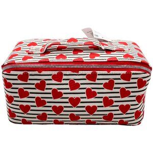 Stella & Max Heart Stripe Travel & Cosmetics Bag NWT Great Valentine's Day Gift!